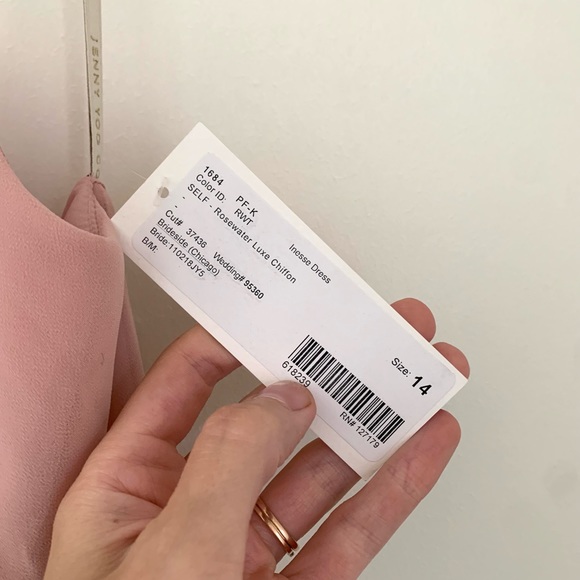 Jenny Yoo BHLDN Inesse Blush Pink Bridesmaid Flowy Dress 14 - Picture 7 of 11